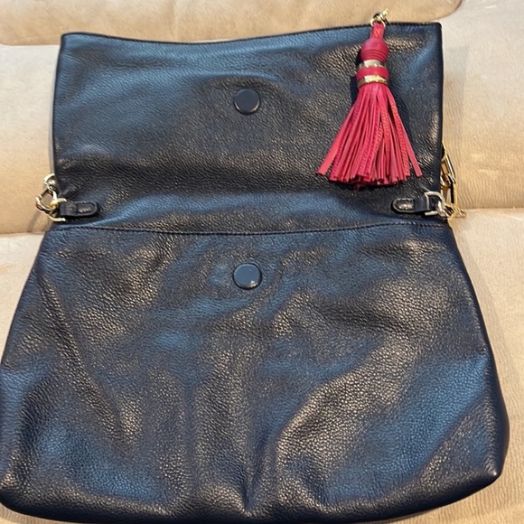 Lilly Pulitzer leather vintage looking pocketbook with Lucite handle EUC - Picture 3 of 7